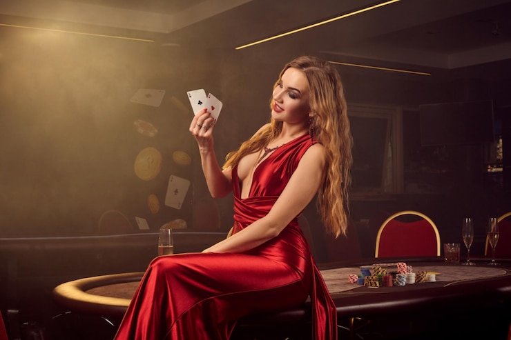 Dealer Andar Bahar profesional di studio kaskustot dengan kartu dan tablet interaktif